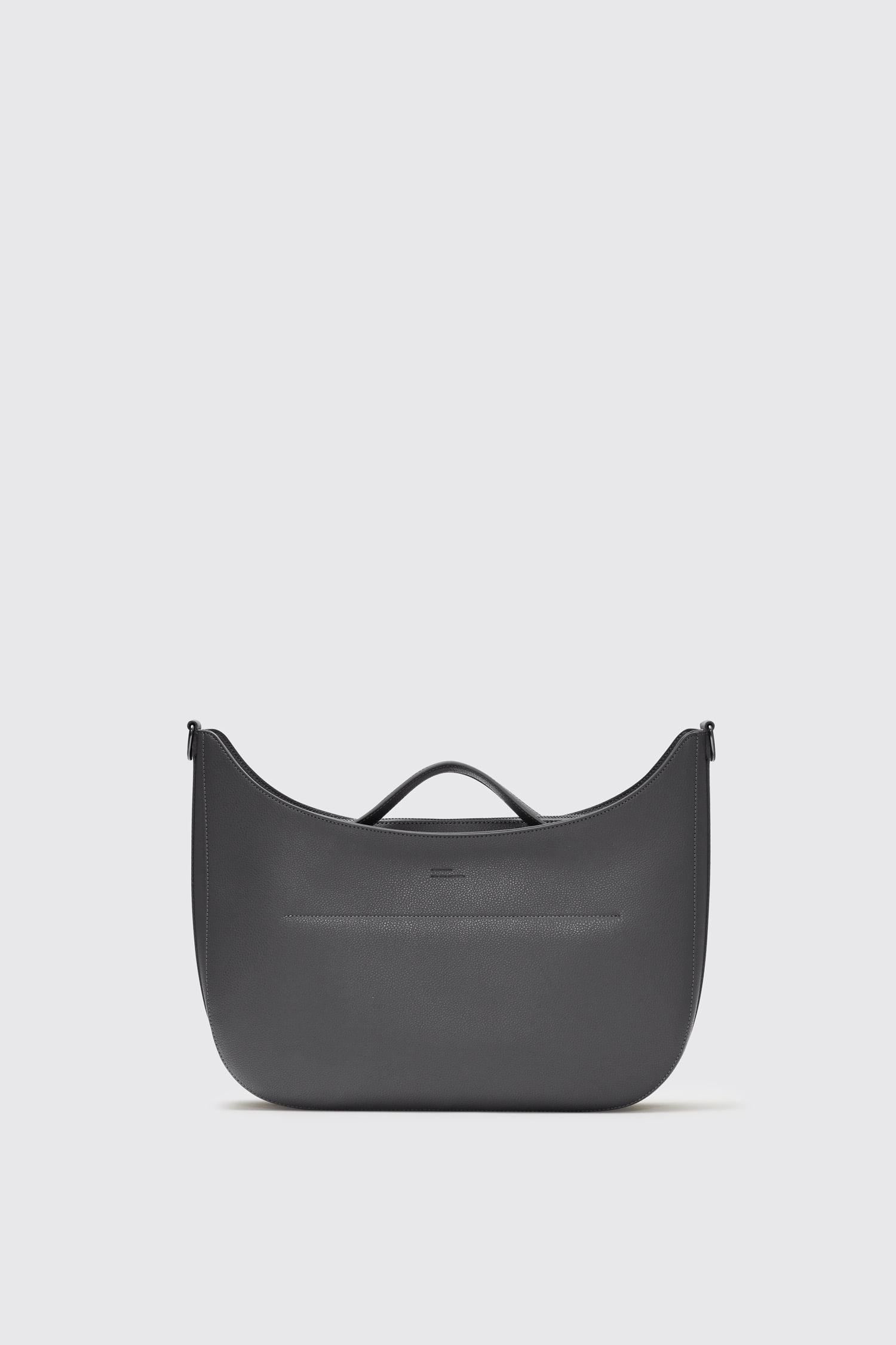 Leather hobo bag_Gray