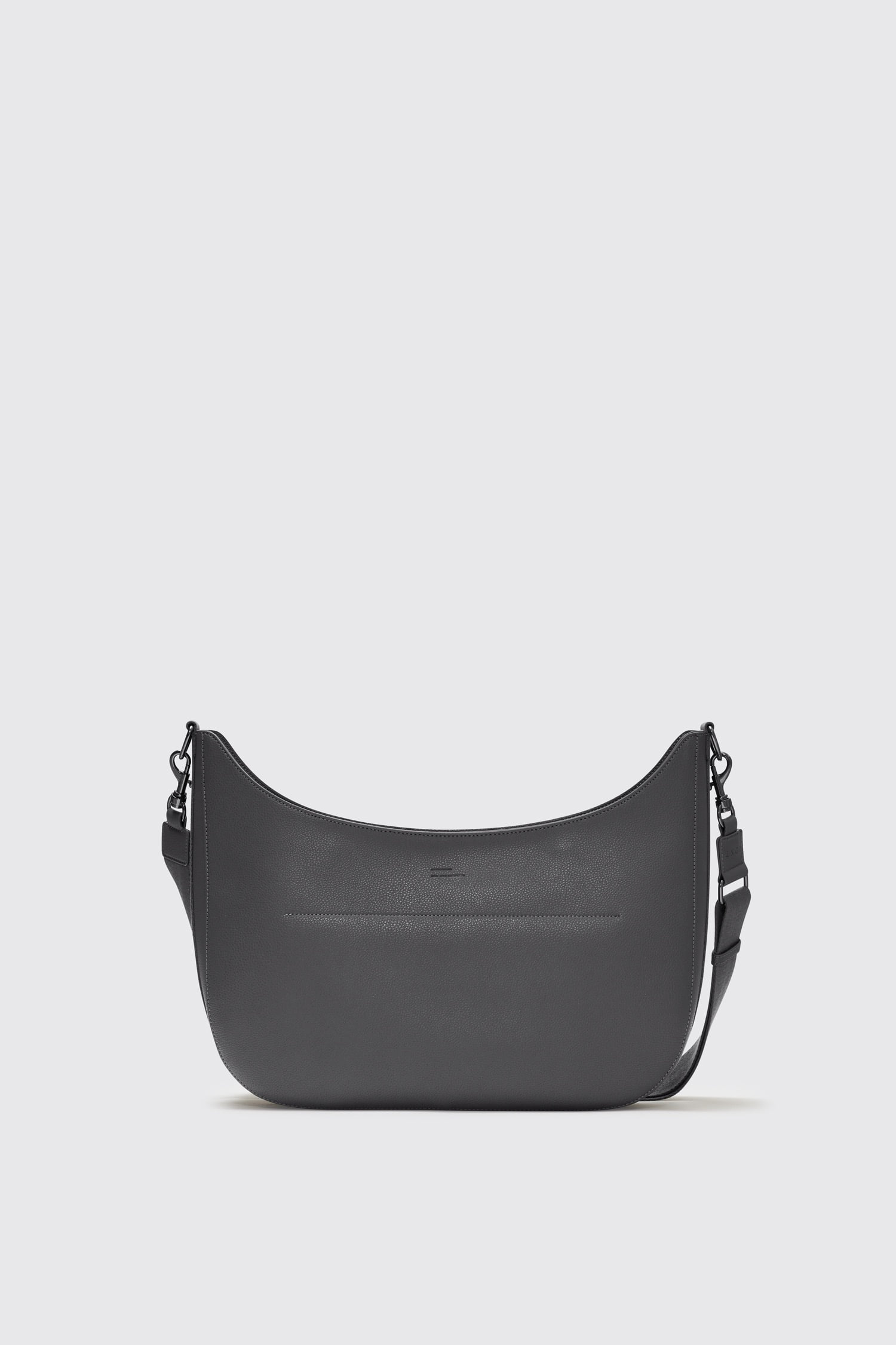 Leather hobo bag_Gray